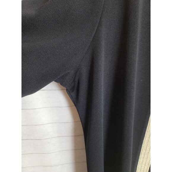 Exclusively Misook Black Midi Cardigan w Metallic Gold Border Detail, sz Large - Picture 5 of 16